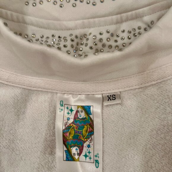 👑 Queen of Sparkles White Rhinestone Sleeveless Dress – XS - Picture 3 of 5